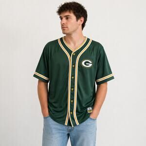 Green Bay Packers Football Button Down Jersey Mens XL #19  NFL Team Apparel